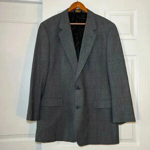 Brooks Brothers Brooksease Blazer / Suit Jacket size 44L Gray Subtle Blue Plaid
